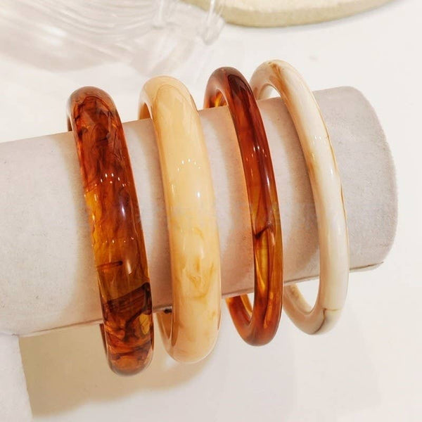 Marbled Resin Bangle Set | 40B5231: SET - Lulu Bella Boutique