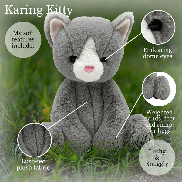 World's Softest Lushee 16 inch - Karing Kitten Gry Plush Toy - Lulu Bella Boutique