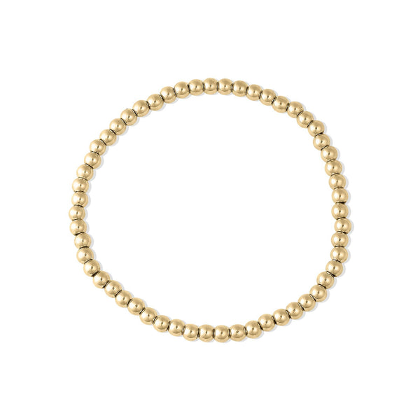 Gold Beaded Stretch Bracelet: 5mm - Lulu Bella Boutique