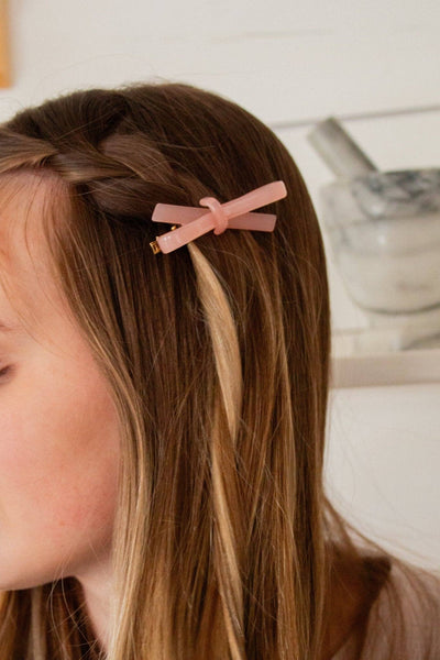 Glossy Bow Clip: Pink