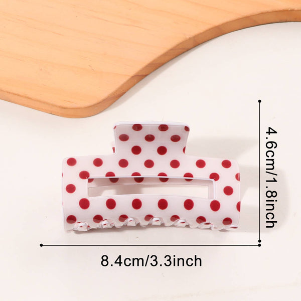 Cute Polka Dot & Checkered Hair Claw Clip: Love - Lulu Bella Boutique
