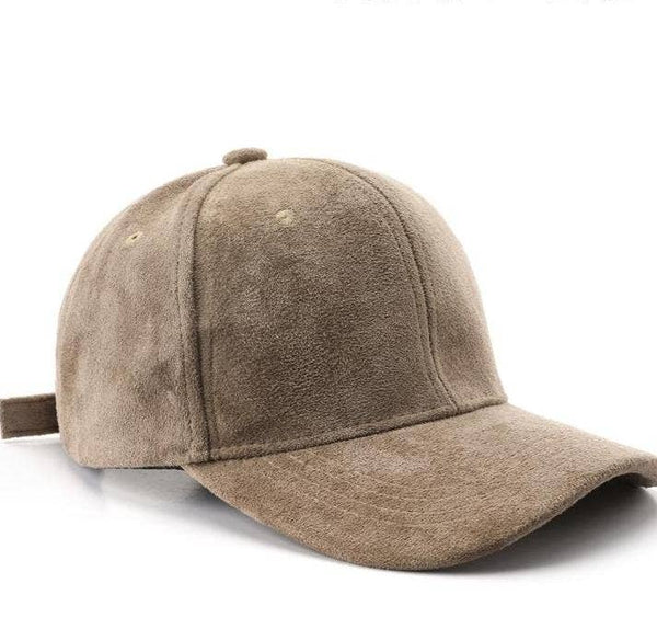 Faux Suede Baseball Cap Fall Solid Color Dad Hat: Brown / M - Lulu Bella Boutique