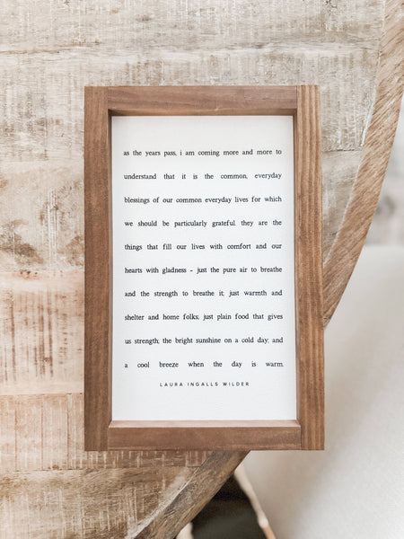 As the Years Pass | Wall Art: White / Dark Walnut / 13x17" - Lulu Bella Boutique