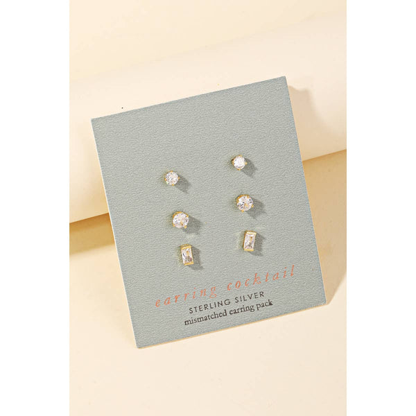 Sterling Silver Stud Earrings Set: G - Lulu Bella Boutique