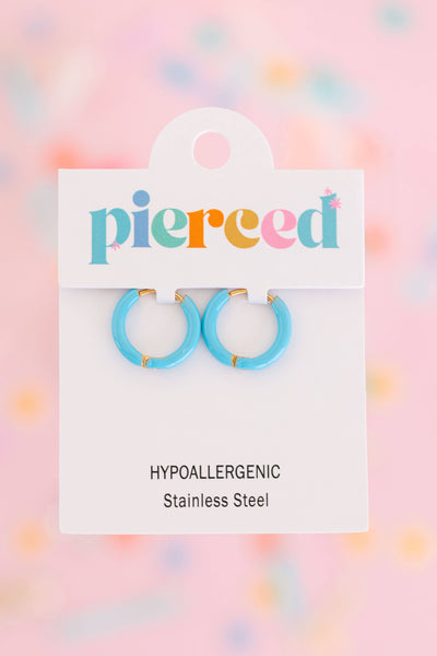 Colored Huggies Earrings: White