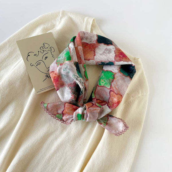 Versatile Retro Printed Square Scarf - Lulu Bella Boutique