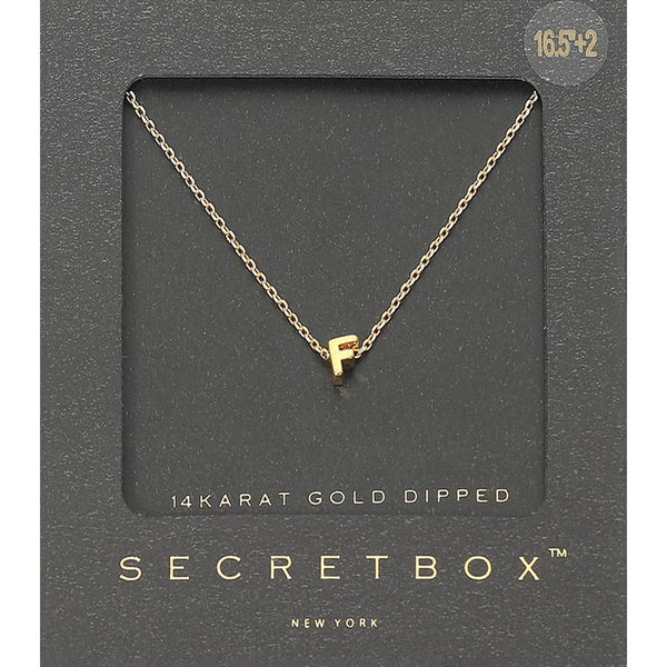 SECRET BOX_14K Gold Dipped Initial Monogram Pendant Necklace: ~N~