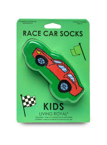 3D Packaged Crew Socks - Kids - Race Car - Green