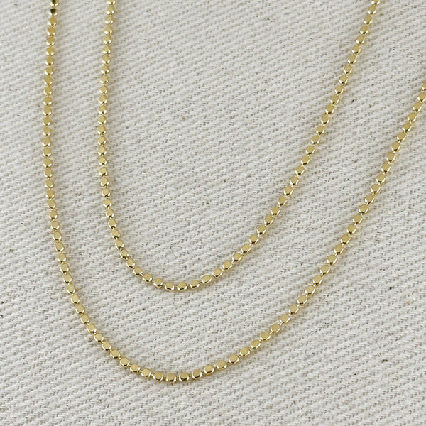 18k Gold Filled 1.5mm Flat Dot Chain Necklace: 18 inches - Lulu Bella Boutique