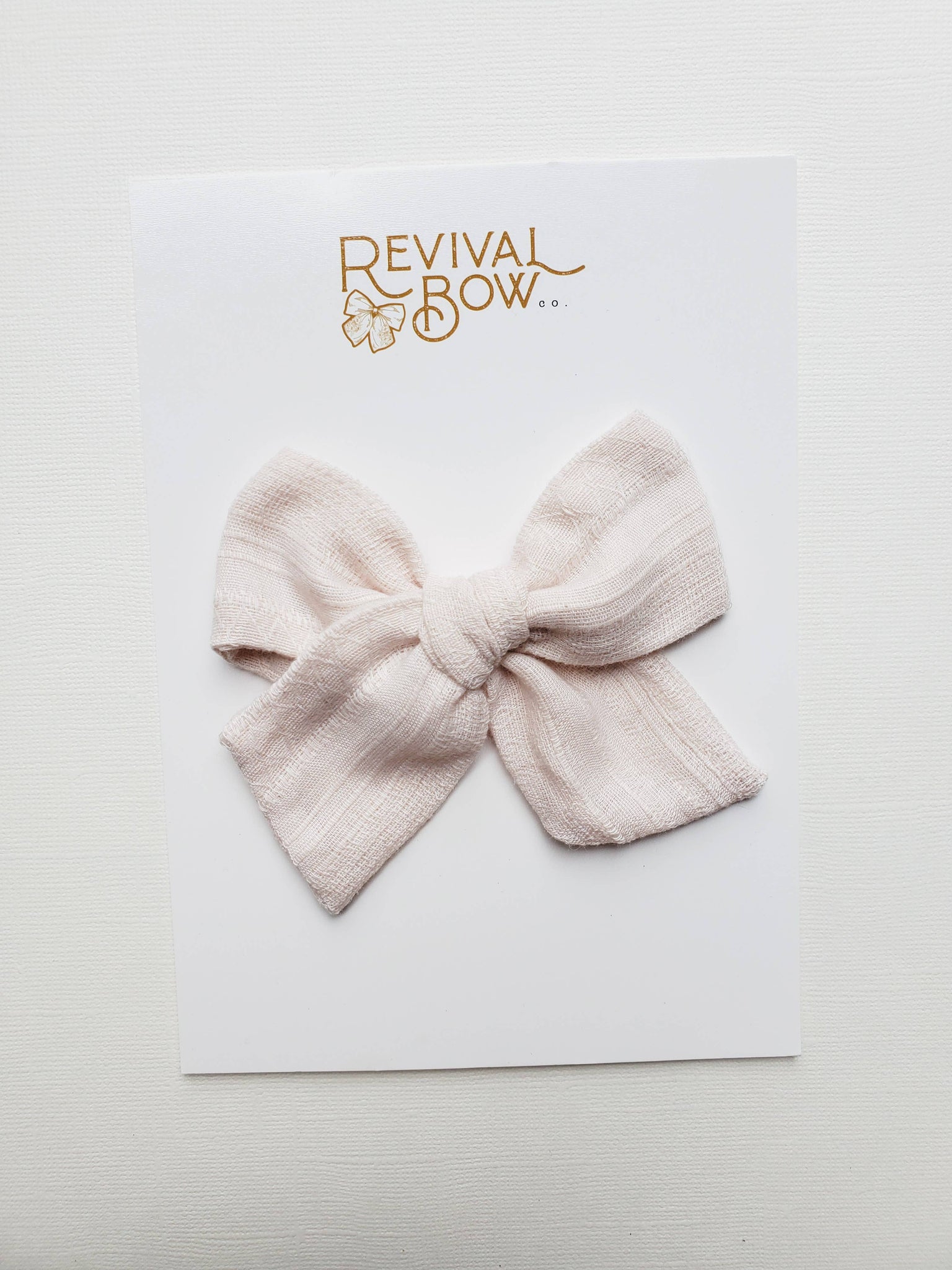 Large Fabric Bow• Textured Beige