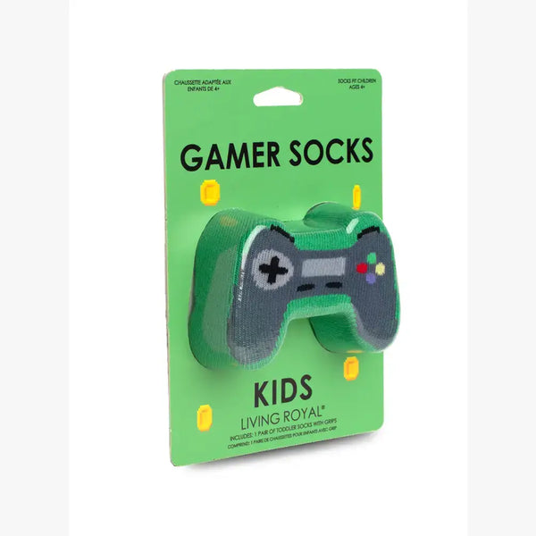 3D Packaged Crew Socks - Kids - Game Controller - Green