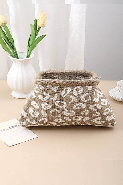 Leopard Clasp Clutch Makeup Bag: ASH MOCHA