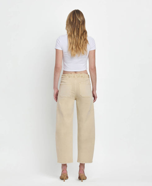 SUPER HIGH RISE BARREL JEANS F5831VBG: VINTAGE BEIGE / 24 - Lulu Bella Boutique
