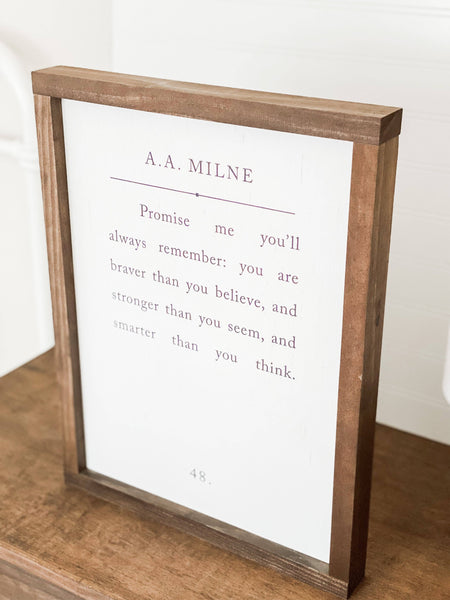 Promise Me You'll Always Remember | Mother's Day Gifts: White / Light Oak / 17x13" - Lulu Bella Boutique