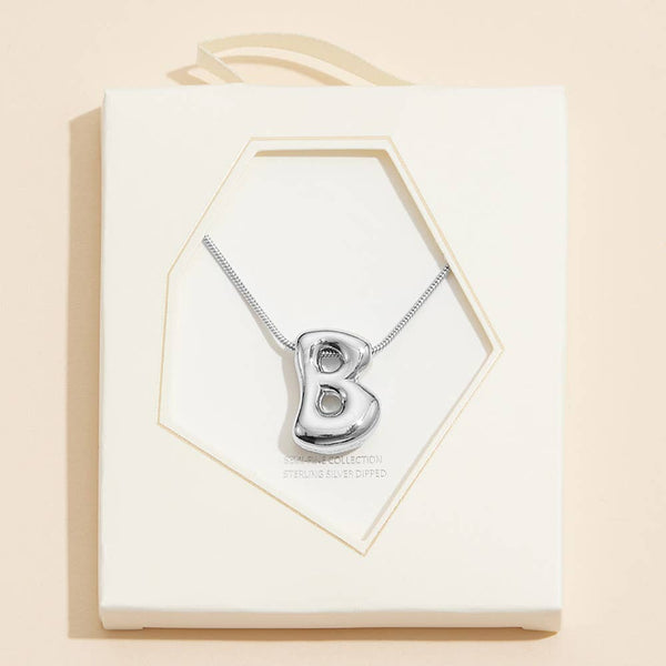 18K Gold Dipped Assorted Letters Bubble Monogram Necklaces: Gd - Lulu Bella Boutique