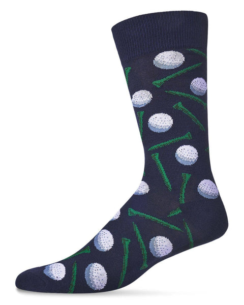 MeMoi Golf Bamboo Blend Men's Crew Socks: Navy Blazer / 10 13