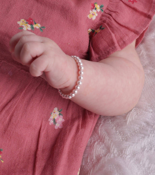 Sterling Silver Pink Pearl Baby Girl & Children's Bracelet: Small 0-12m - Lulu Bella Boutique