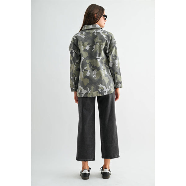 CAMOUFLAGE SHACKET: FUSCOUS GRAY