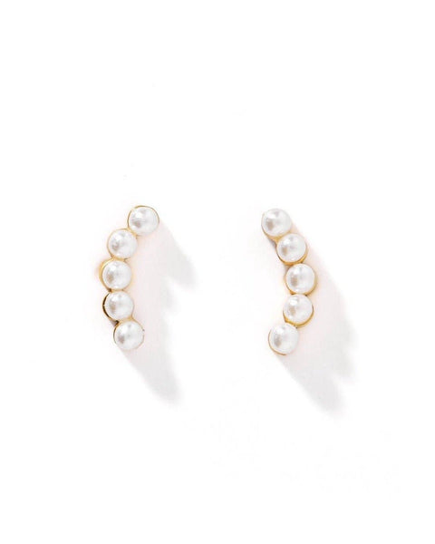 Screwback Stud Earrings - Abigail Pearl Gold