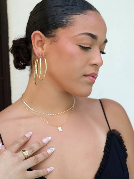 18k Gold Filled 70mm New Wave Hoop - Lulu Bella Boutique