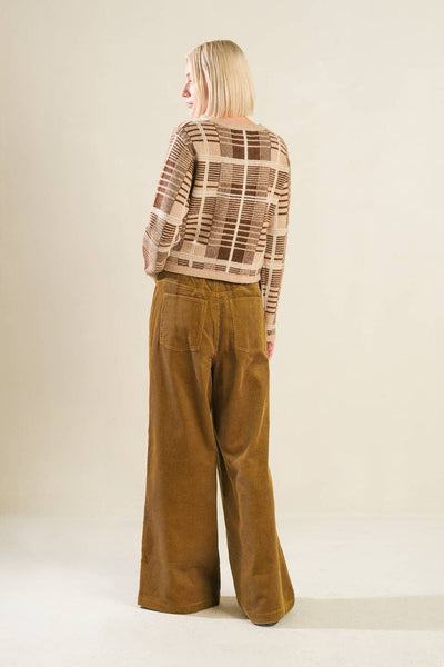 Sweater Knit Cardigan: TAUPE BROWN