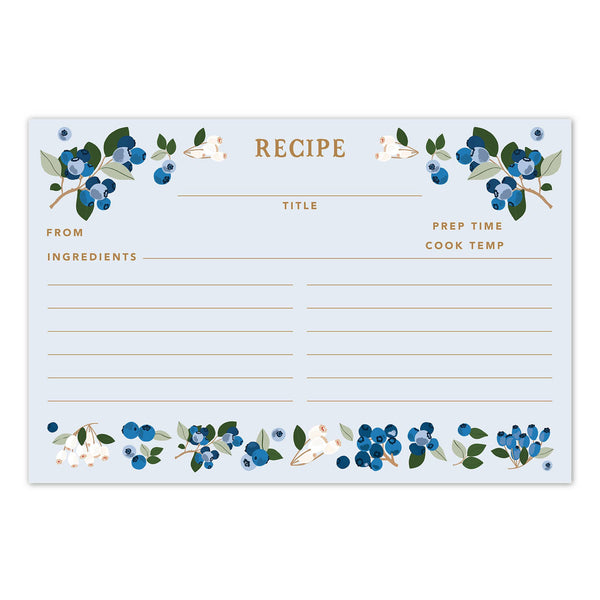 Blueberry Field Recipe Cards - Set of 50 - Lulu Bella Boutique