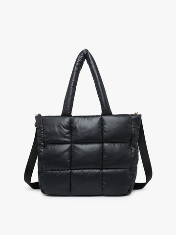 Kiersten Puffer Hobo w/ Strap: Black