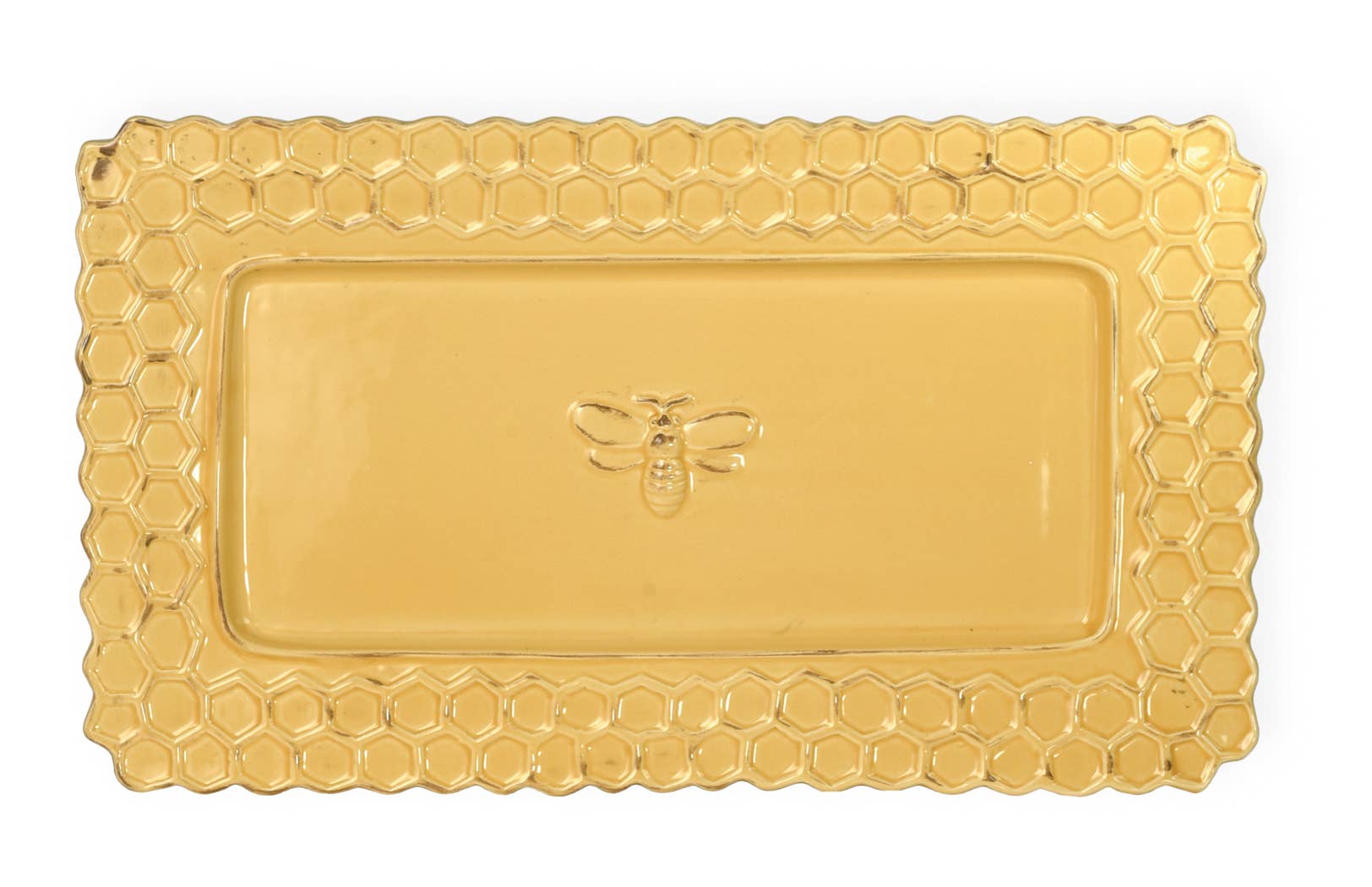 Honeycomb ceramic Platter yellow - Lulu Bella Boutique
