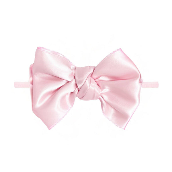 Baby Bling® Satin FAB® Skinny nylon headband with satin bow: Antique Pink