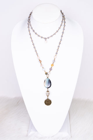 Alexis Necklace in Gray - Lulu Bella Boutique