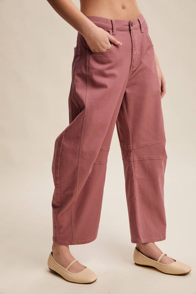 Utility Barrel Pants LP0270: Berry / Contemporary / S - Lulu Bella Boutique