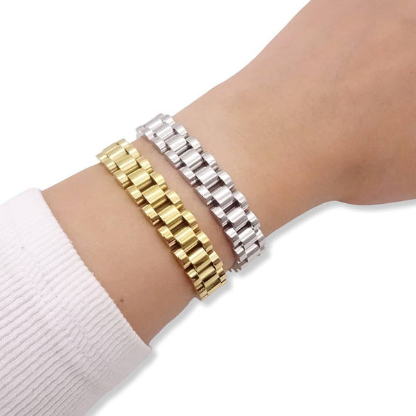 Watch Strap Link Bracelet: Gold / 16 cm (Women)