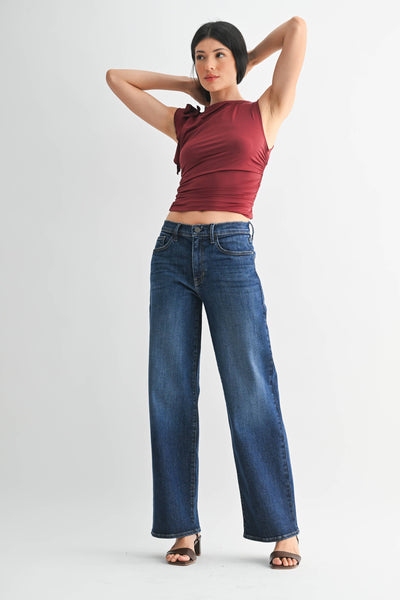 Loose Straight w/ Regular Hem - DARK DENIM - BP484J: 24 - Lulu Bella Boutique