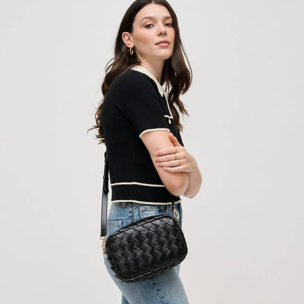 Maddie Woven Crossbody: Black - Lulu Bella Boutique
