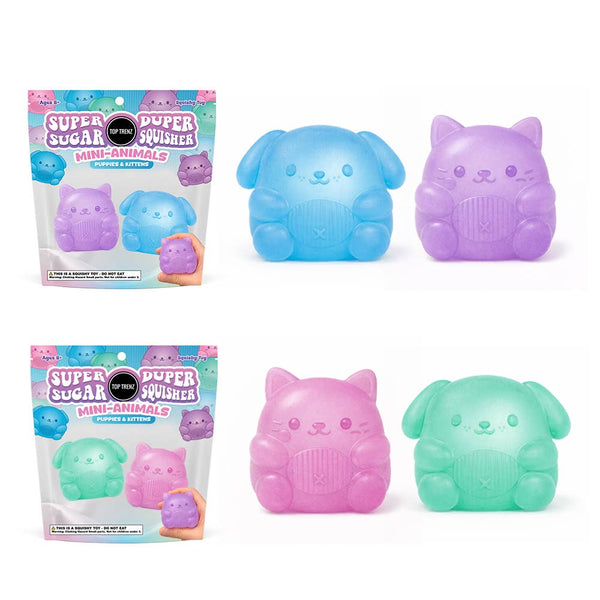 Super Duper Sugar Squisher - Mini Kitty &Puppy (Two Pack) - Lulu Bella Boutique
