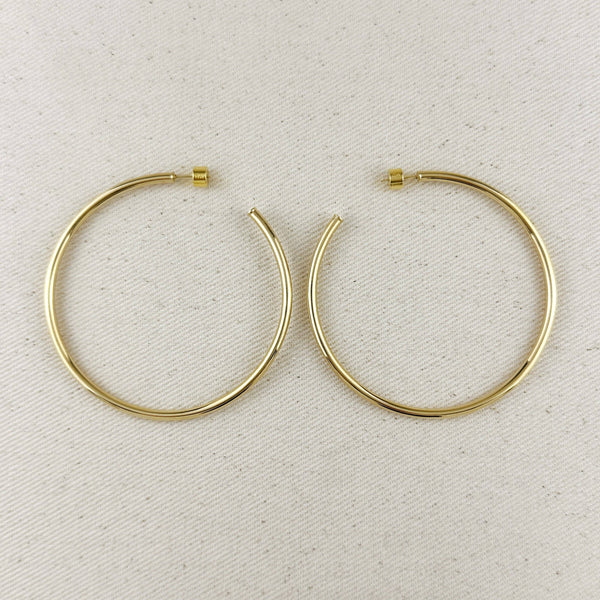 18k Gold Filled 70mm New Wave Hoop - Lulu Bella Boutique