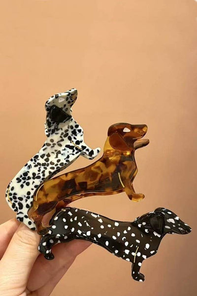 TRENDING DOG SERIES - DOG HAIR CLAW CLIPS | 40H1032: OFF WHITE - Lulu Bella Boutique