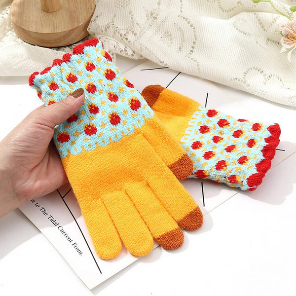 Cute Knit Gloves for Women – Touchscreen Warm_CWAG0147: GREEN1 / (OS) 1 - Lulu Bella Boutique