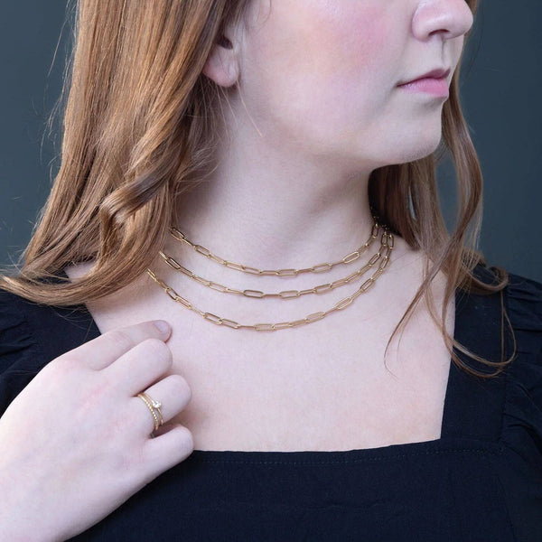 14K Gold Filled PLUS™ Paperclip Chain Necklace 4mm: Gold / 20"+2"