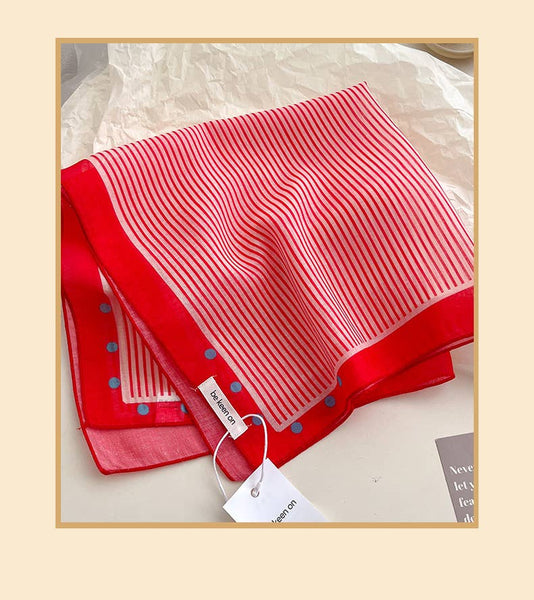 Red Passion Floral Bandana Square scarf - Lulu Bella Boutique