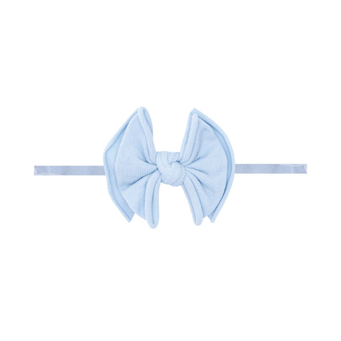 Baby Bling® Baby FAB® Skinny soft nylon bow headband: Dusty Blue - Lulu Bella Boutique