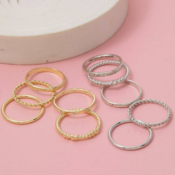 Dainty 5Pc Band Rings Set