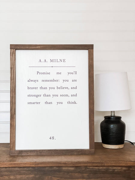Promise Me You'll Always Remember | Mother's Day Gifts: White / Light Oak / 17x13" - Lulu Bella Boutique