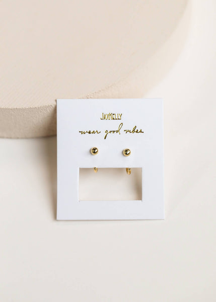 Huggies - Gold Sphere - Gold Earrings - Lulu Bella Boutique