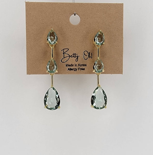 Handmade Semi-precious Stone Dangle Earrings: CLEAR