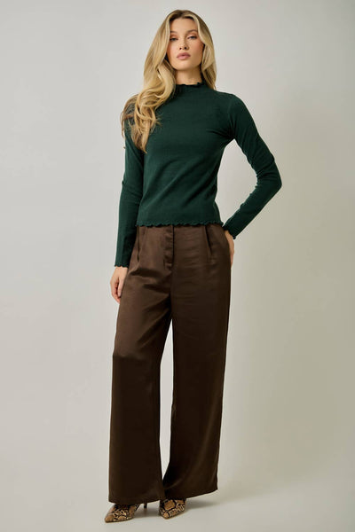 Lettuce Edge Essential Sweater Top: Green