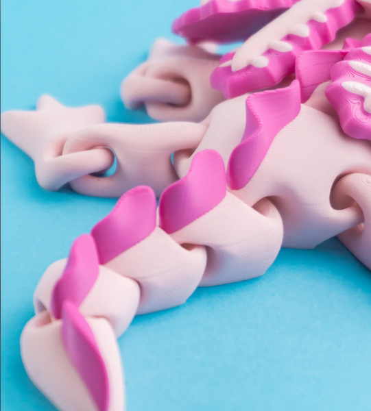Articulated Axolotl 3D Printed Toy, Articulated Fidget Toy: Pink / Small - 4 inch - Lulu Bella Boutique