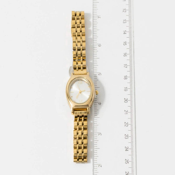 Oval Case Roman Numeral Metal Strap Watch: GWH - Lulu Bella Boutique