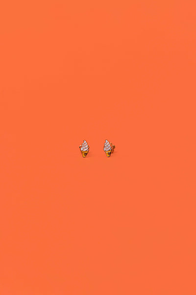 Ice Cream Enamel Flat Back Kids Earrings