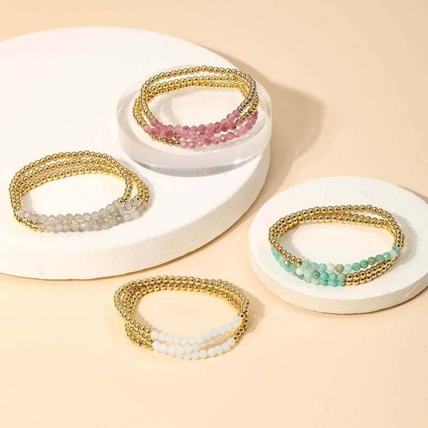 Beaded Stretch Bracelet Set: AMZ - Lulu Bella Boutique
